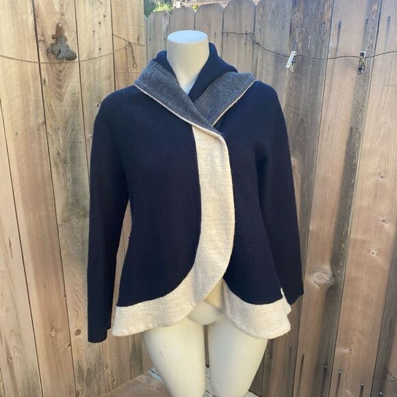 Anthropologie Rosie Neira Colorblock Boiled Wool Jacket size small - Picture 3 of 10